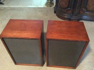 Vintage Heathkit Two Way 12 " 8 Ohm Speakers In Solid Wood Cabinets C1960