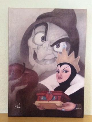 Disney SNOW WHITE Maleficent Evil Queen Giclee on Canvas by MIKE KUPKA 2