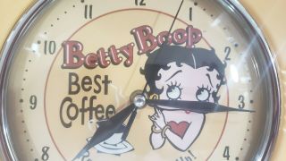 Vintage Betty Boop Best Coffee Metal Wall Clock Nib