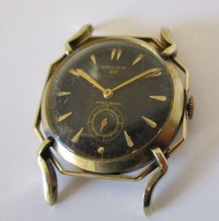 Gruen Spyder Veri Thin Precision Fancy Lugs Case Vintage Mens Wrist Watch