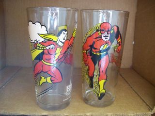The Flash 1971 & Shazam 1978 Pepsi Collector Series Drinking Glass