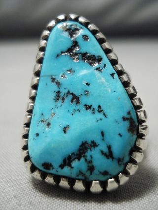 Superlative Vintage Navajo Sleeping Beauty Turquoise Sterling Silver Ring