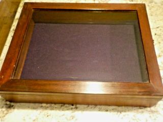 Mahogany Wood And Glass Display Case Table Top 18 " X 14 "