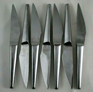 Vintage Mid Century 7 Danish Modern Stainless Flatware Vernco Steak Knives
