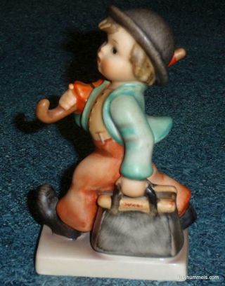 Merry Wanderer Goebel Hummel Figurine 11/0 Tmk3 Boy With Umbrella & Suitcase