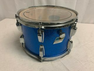 Vintage Ludwig Blue Sparkle Tom Drum 8 " X 12 " Olive Badge Series
