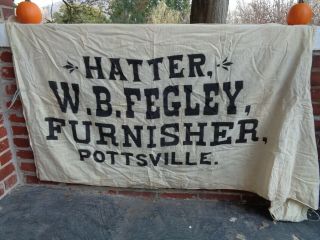 Vintage Advertising Horse Sheet Blanket Fegley Hatter Pottsville Pa Parade