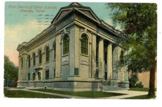 Houston Texas Tx - First Church Of Christ Scientist - Postcard