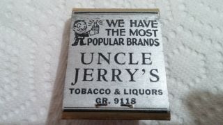 Old Vintage Matchbook Uncle Jerry ' s Tobacco & Liquors Kansas City MO 2