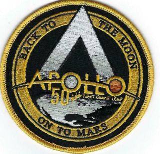 Apollo 50th Anniversary Patch - Back To The Moon,  On To Mars Next Giant Step