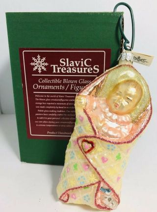 Slavic Treasures Retired Glass Ornament - Newborn Miracle