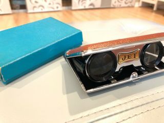 Vintage Jet Mini Binoculars Miniature Spy Opera Butterfly Glasses Near Cond