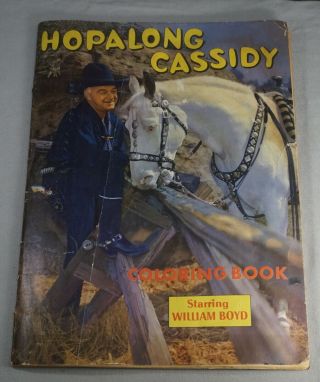 1950 Hopalong Cassidy Large Coloring Book 11 " X 15 "