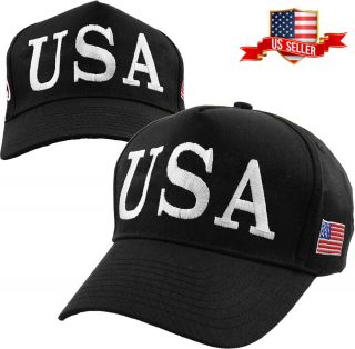 Usa Trump Hat - 45th President - Make America Great Again - Black Cap