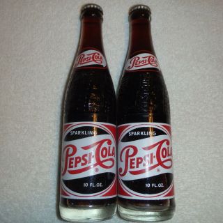 Pepsi 2 Vintage Single Dot Red&white Full Bottles,  Littleton & Greenville Nc