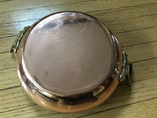 8” French Gourmet Chef Copper Saute Pan Pot Mauviel or Dehillerin Heavy 2