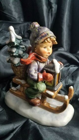 Hummel " Ride Into Christmas " Figurine 396 6 " Tall Tmk - 5 Boy On Sled