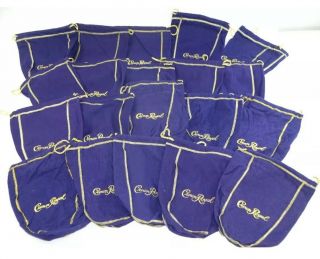 20 Crown Royal Whiskey Purple Felt Drawstring Bags Size 1 Liter