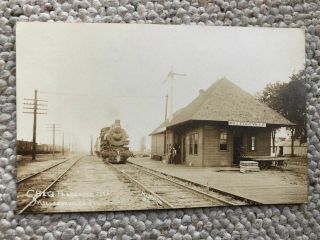 Rppc - Milledgeville Il - Cb&q Railroad Station - Train - Depot - Illinois - Ill - Ml Photo - Rr