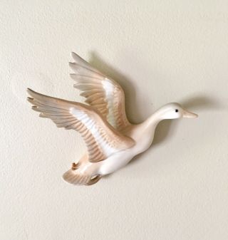 Vintage Duck Goose Swan Ceramic Wall Plaque Retro Decor Japan