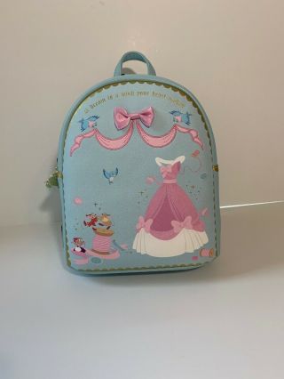 Nwt Loungefly Disney Princess Cinderella Sewing A Dream Is A Wish Mini Backpack
