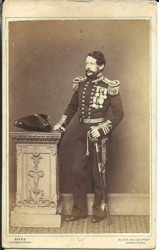 Victorian Military Captain R.  Killip?,  London (rp Sepia Cdv Portrait) C1899
