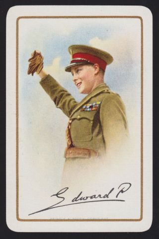 1 Single Vintage Swap/playing Card Royal Prince Edward In Uniform