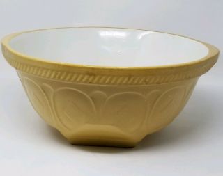 T G Green England Vintage Gripstand Mixing Bowl 13“ Yellow Stoneware