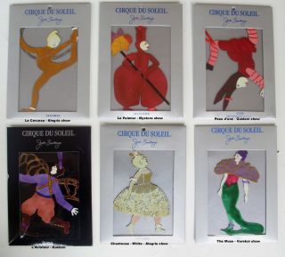 Cirque Du Soleil,  Set Of Six Ornaments,  By Whimsical Artist Judie Bomberger