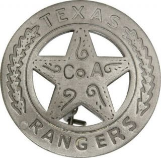 Badges Of The Old West Texas Rangers Badge Mi3011 Measures Approximately 1 5/8 "