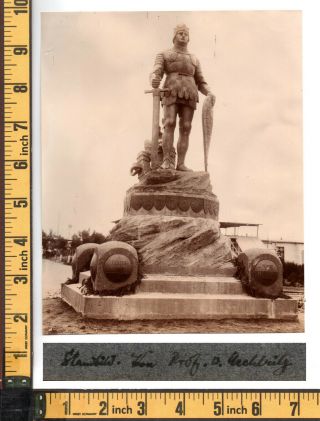 Historic China Photographs Old Tianjin German Monument - 1 X Orig Large 1900s
