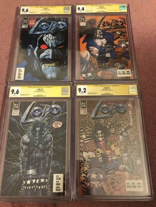 Lobo 1 - 4 Cgc Ss All Signed By Simon Bisley Complete Set