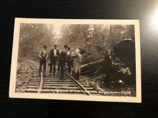 Azo Rppc Photo Postcard - Oregon - - Vernonia - - Workers On Railroad Clarke Wilson Camp