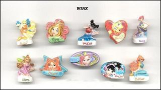 Winx Club Very Rare French Set 10 Cute Porcelain Mini Figures Official
