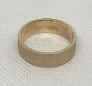 Vintage Wedding Band Ring 14k Yellow Gold Keepsake 6.  4g Size 9 Brushed Textured