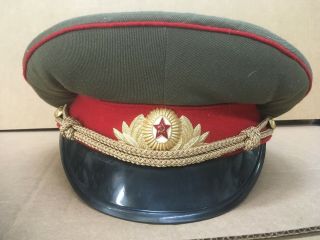 Soviet Officer Hat.  Old Stock.  Green/red.  Size 59.  Burning Man
