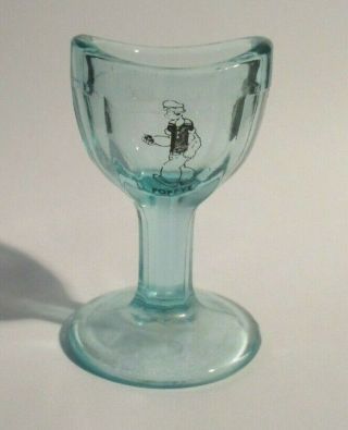 Clear Light Blue Glass Paneled Eye Wash Cup Popeye Guernsey Glass Harold Bennett