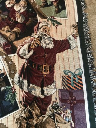 Coca Cola 1997 Santa Claus Tapestry Blanket 68x51 