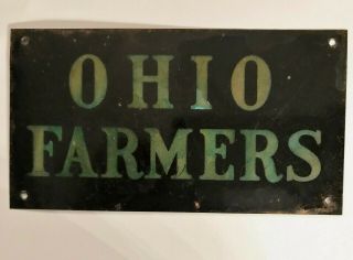 Vintage Metal Ohio Farmers Insurance Authentic Fire Mark Marker Sign