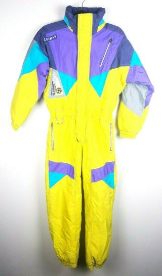Vtg 80s 90s Colmar Sportswear Italian Ski Team Snow Suit One Piece Bright Colors