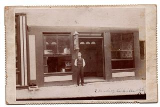 Oh Ohio Circleville Bending Cigar Store Scene Pickaway County Cabinet Photo