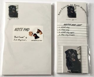 Newfoundland Newfie Big Black Dog 3 - Pc List Note Pad Fridge Magnet Gift Set
