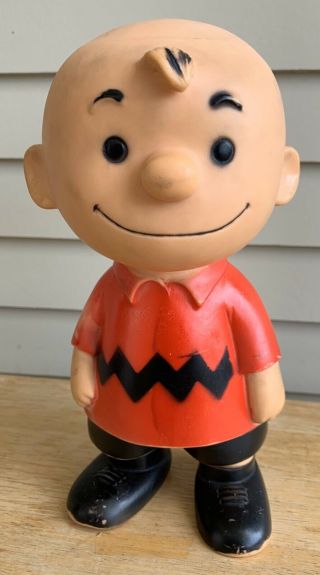 Vtg 50s Hungerford Peanuts Charlie Brown Vinyl Plastic Figure
