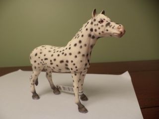 With Tag Collectible Schleich Horse Black Leopard Spots On White Germany