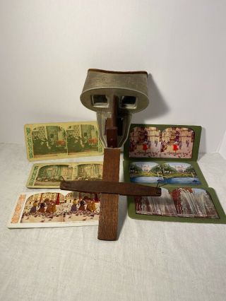 Vintage,  Hand Held,  Stereo Viewer With 6 Cards