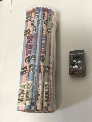 Rare Sanrio Bad Badtz - Maru Vintage Pencils Kit And Eraser