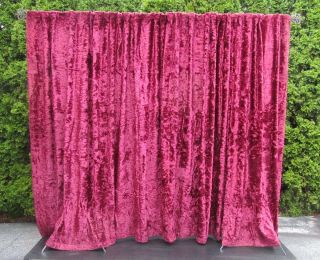 Vintage Funeral Velvet Standing Drape Casket View Back Drop Display Curtain