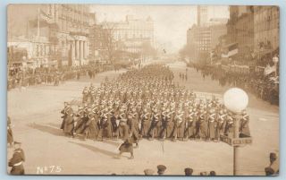 Postcard In Culver Military Academy In 1917 Wilson Inauguration Parade Rppc W2
