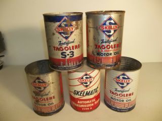 Vintage Skelly 1 Qt.  Oil Cans Gas And Oil Skelly Oil Station