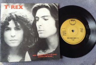 T.  Rex - Ride A White Swan Rare Uk 1970 / Glam Rock,  Picture Sleeve /near